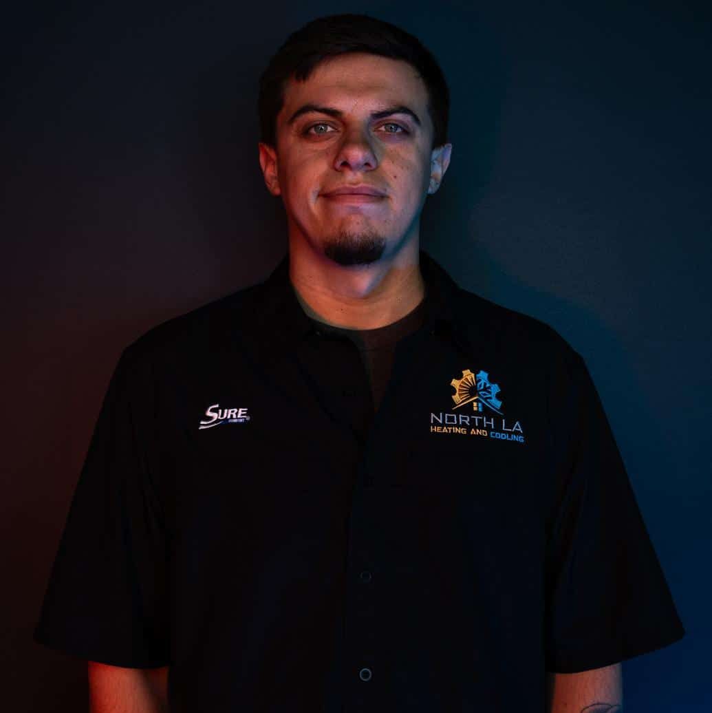 A portrait of Kaden Trim at North LA Heating & Cooling in Monroe, LA.